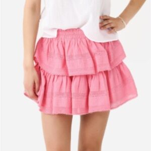 LoveShackFancy Pink Bubble Mini Skirt Resort Wear